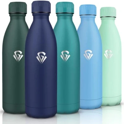 Abbildung von HoneyHolly Trinkflasche 1L, BPA frei, Thermosflasche, 18/8 Edelstahl, Trinkflasche, Doppelwandig Vakuumisoliert, Thermoskanne für Outdoor Sportarten, Camping, Picknick