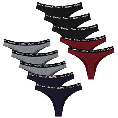 Abbildung von Libella Tangas Damen 10er Pack String Tanga Baumwolle Unterhosen Set 3207BBRG M