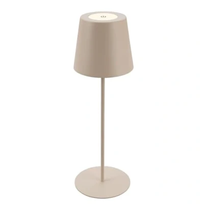 Abbildung von BRILONER LED Tischlampe kabellos mit Touch, dimmbar in Stufen, höhenverstellbar, Nachttischlampe, Leselampe, Lampe, Campinglampe, Tischleuchte, Akku Outdoor 36x10,5 cm, Beige