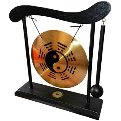 Abbildung von lachineuse Yin Yang Gong Zen Dekoration aus Holz und Kupfer Asiatisches Deko Objekt für Zuhause, Büro, Wohnzimmer Geschenkidee Japan Asien Asiatische Tradition, 20