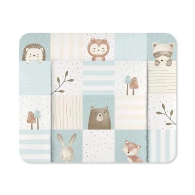 Abbildung von Julius Zöllner® Wickelauflage Softy 65x75 cm weiche Wickelunterlage Baby Wickeltischauflage Folie, wasserdicht &amp; abwischbar Made in Germany OEKO TEX Standard 100 Waldfreunde