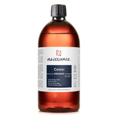Abbildung von Naissance Rizinusöl BIO (Nr. 217) 870ml kaltgepresst, rein, natürlich, zertifiziert, vegan, hexanfrei, gentechnikfrei pflegt Haare, Wimpern und Augenbrauen