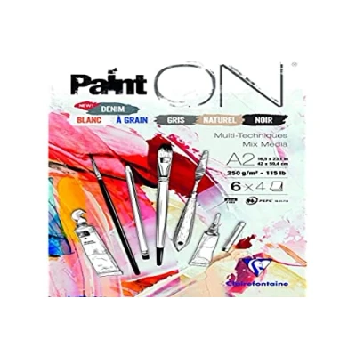 Abbildung von Clairefontaine 975412C Zeichenblock PaintOn mit 24 Blatt 42x59,4 cm 250g sortierte Farben