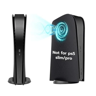 Abbildung von Mcbazel Playstation 5 Frontplatte Seitenpaneele, Harte Digital Konsole Kühlungsventilationspanel Ersatz für Edition Schwarz(Nicht PS5 Slim/Pro)