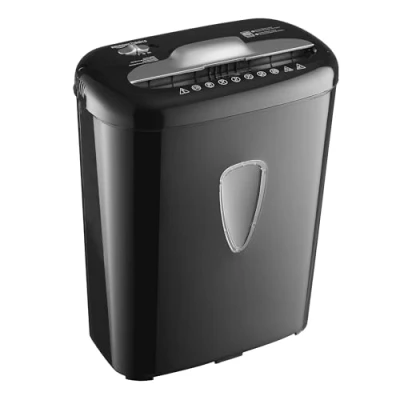 Abbildung von Amazon Basics Mikroschnitt Hochsicherheits Aktenvernichter für Papier und Kreditkarten, Partikelschnitt, 5 6 Blätter, Schwarz