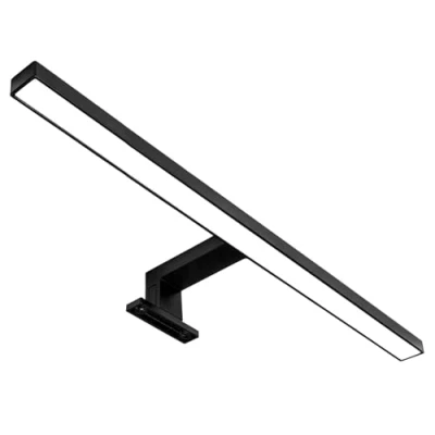 Abbildung von 50 cm Schwarze LED Spiegelleuchte I Badleuchte Schminklicht Badezimmer Aufbauleuchte Schrank Beleuchtung Klemmleuchte Neutral weiß 230 V 650LM IP44 7W
