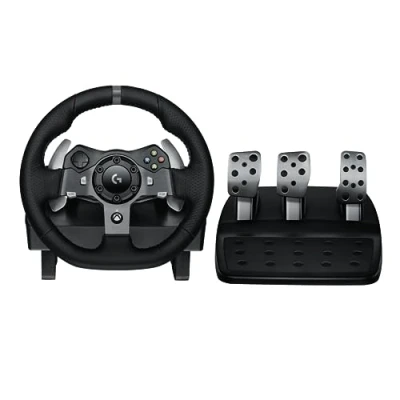 Abbildung von Logitech G G920 Driving Force Gaming Rennlenkrad, Zweimotoriges Feedback, 900 Lenkbereich, Racing Leder Lenkrad, Verstellbare Edelstahl Bodenpedale, für Xbox Series XS, One, PC Schwarz