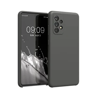 Abbildung von kwmobile Hülle kompatibel mit Samsung Galaxy A52 / 5G A52s Silikon Handy Case Handyhülle weiche Oberfläche kabelloses Laden Schwarz matt
