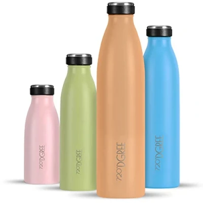 Abbildung von 720DGREE Edelstahl Trinkflasche “milkyBottle 750ml BPA Frei, Auslaufsicher, Kohlensäure geeignet Thermosflasche für Sprudel, Sport, Uni, Schule, Fitness, Outdoor, Camping