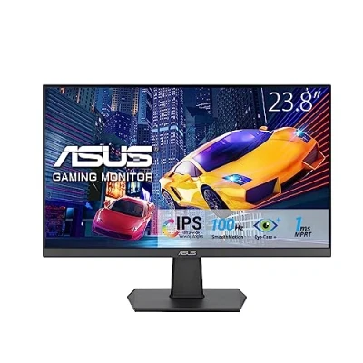 Abbildung von ASUS Eye Care VA24EHF 24 Zoll Full HD Monitor Rahmenlos, Flicker Free, Blaulichtfilter, Adaptive Sync 1ms MPRT, 100 Hz, 16:9 IPS Panel, 1920x1080 HDMI, Schwarz