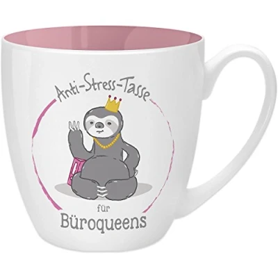 Abbildung von GRUSS &amp; CO Anti Stress Tasse Motiv &quot;Büroqueen&quot; mit Spruch, 45 cl, New Bone China Geschenk Kollegin 45488