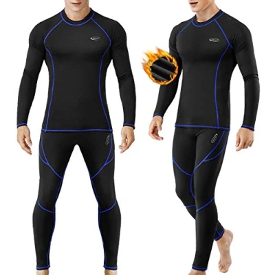 Abbildung von Thermounterwäsche Herren, Funktionsunterwäsche Skiunterwäsche Winter Thermowäsche Set Warm Weich Funktionswäsche atmungsaktiv Thermo Unterwäsche Thermounterhemd Thermounterhose für Männer Große M