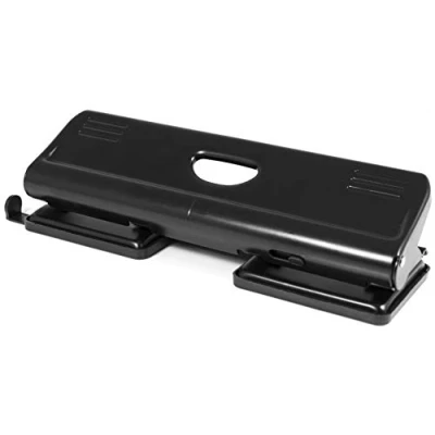 Abbildung von Pavo Premium 4 fach Locher mit Anschlagschiene für 22 Blatt, schwarz, 8040285