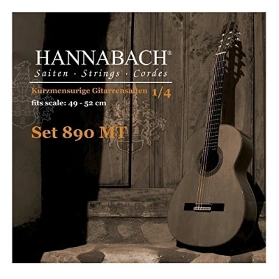 Abbildung von Hannabach Klassikgitarrensaiten Serie 890 MT für 1/4 Kindergitarre Mensur: 49 52 cm Satz mit 2 G Saiten 890MT