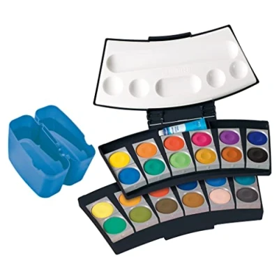 Abbildung von Pelikan 701228 Farbkasten ProColor®, Schwarz/Blau, 24 Farben, 1 Stück
