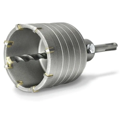 Abbildung von S&amp;R Hohl Bohrkrone Set Ø 68mm mit SDS plus Adapter 110mm und Zentrierbohrer 8x110mm. Hammerschlagfest, Dosenbohrer, Lochsäge, Steckdosenbohrer, für Bohrhämmer