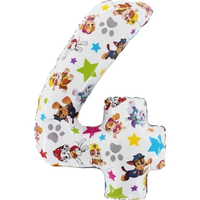 Abbildung von Toyland® 26 Zoll Paw Patrol Zahlen Folienballon Kinder Partyballons Nummer 16 erhältlich (ZAHL 4)
