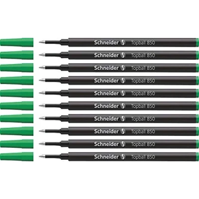 Abbildung von Schneider Topball 850 Tintenroller Mine (Euro Format, Strichstärke 0,5 mm) 10er Packung grün