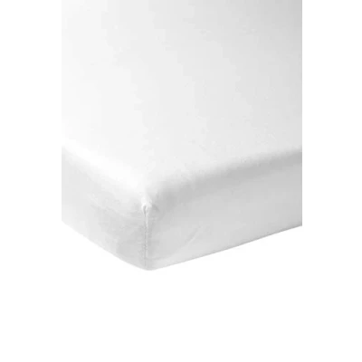 Abbildung von Meyco Baby Uni Spannbettlaken für das Beistellbett (Bettlaken mit weicher Jersey Qualität, aus 100% Baumwolle, perfekte Passform durch Rundum Gummizug, atmungsaktiv, Maße: 50 x 90cm), Weiß