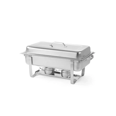 Abbildung von HENDI Chafing Dish GN 1/1 Economic inkl. 9 Liter Behälter 65 mm + 2 für Brennpaste, 60 x 36 29,5 cm Warmhaltebehälter Gastro