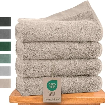 Abbildung von Hausfelder Handtücher 50x100 cm Premium 500g/m² Handtuch 4er Set 100% Baumwolle, Ökotex Zertifiziert (50x100cm Beige)
