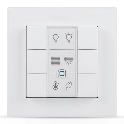 Abbildung von Homematic IP Smart Home Wandtaster 6 fach, Wandschalter, sechs Tasten, Zubehör für Ihr Home, universell einsetzbar, schaltet Aktoren und Thermostate, kabellos, 142308A0