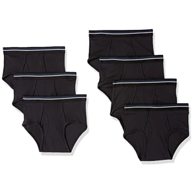 Abbildung von Amazon Essentials Herren Baumwollslips Unterwäsche ohne Etikett, 7er Pack, Schwarz, XXL