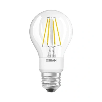 Abbildung von OSRAM STAR+ Dimmbare Filament LED Lampe mit E27 Sockel, Warmweiss (2200K bis 2700K) GLOWdim Effekt, 4.50W, klassische Birnenform, Ersatz für 40W Glühbirne, klar, Retrofit CLASSIC A