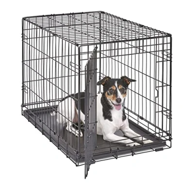 Abbildung von New World B30 Hundebox, mit Einzeltür, 76 cm, für kleine Hunderassen, auslaufsicherer Bodenwanne, Bodenschutzfüßen und patentierten Funktionen