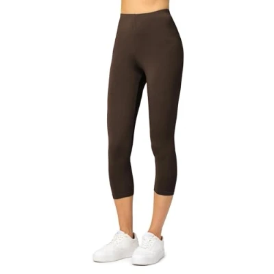 Abbildung von Merry Style Damen Leggings 3/4 Capri aus Viskose MS10 144 (Braun, L)