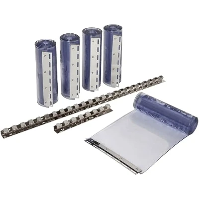 Abbildung von KERBL Streifenvorhang Set (2x PVC Streifen Maße 30x225 cm, Sträke 3 mm, für Ställe / Paddocks Hallen, Vorhang transparent, PVT, gegen Zugluft im Stall) 291162