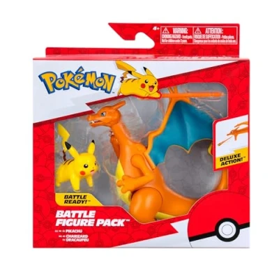 Abbildung von Pokémon PKW3459 Battle Figure Pack Glurak &amp; Pikachu, beweglicher mit Pikachu