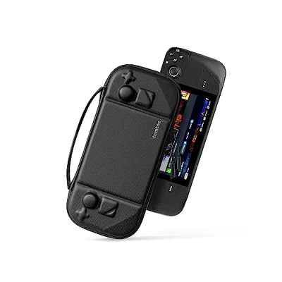 Abbildung von tomtoc Slim Hülle Case für Steam Deck/Steam Deck OLED, Rundumschutz Tasche Reise Tragetasche Hartschale Kompakt Schutzhülle Steamdeck Konsole, Schwarz