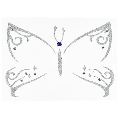 Abbildung von HERMA 15308 Face Art Sticker Schmetterling, dermatologisch getestet, ablösbare Glitzer Gesicht Aufkleber, temporäre Tattoos für Karneval Fasching Halloween Festival Kinder Geburtstag, silber pink rosa