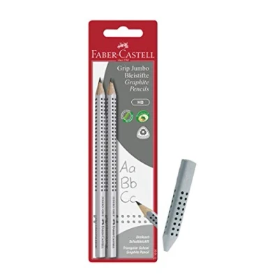 Abbildung von Faber Castell 111992 Bleistift Jumbo Grip HB (2 Bleistifte + Radierer)