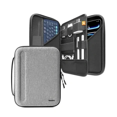 Abbildung von tomtoc Portfolio Tablet Tasche für 11 Zoll iPad Pro M4 OLED 2024, Air M2 M2&amp;M1, 5, 10, Aufbewahrung Hülle Hartschale Magic/Smart Keyboard/Zubehör