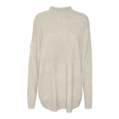 Abbildung von Vero Moda Vmplaza Highnck Strickpullover, Damen, Größe: XS, Birch detailmelange