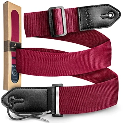 Abbildung von Belfort® Gitarrengurt Gurt für E Gitarre, Akustikgitarre, Westerngitarre, Bass &amp; Ukulele Gitarrenband Erwachsene Kinder Gitarre mit Mikrofaser Leder + BOOK