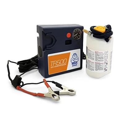 Abbildung von MAXTOOLS TR500, Automatisches Reifenreparaturset für Nutzfahrzeuge, Wohnmobile und Caravans, repariert alle Reifenpannen, inkl. leistungsstarkem 12 Volt Luftkompressor