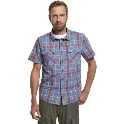 Abbildung von Brandit Roadstar Shirt Short Sleeve, Farbe: red/Blue, Größe: 3XL