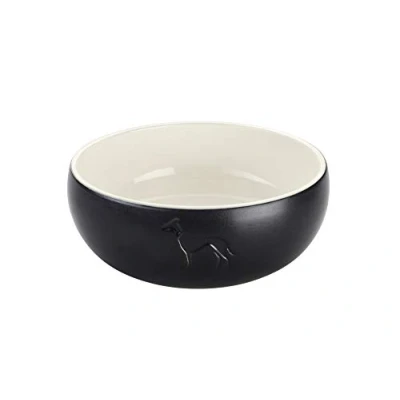 Abbildung von HUNTER Keramik Napf LUND, Farbe: schwarz, Keramiknapf mit Silikonrand, sicherer Stand, edles Design, pflegeleicht &amp; spülmaschinenfest, Größe: 310 ml