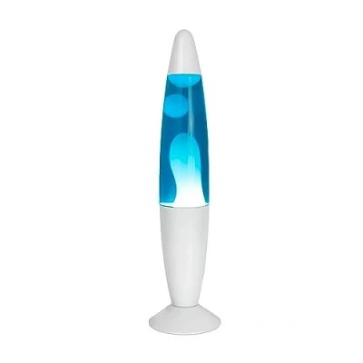 Abbildung von GIFTMARKET Blau Lavalampe. Nachttischlampe mit 2 enthaltenen Glühbirnen. Lustiges Geschenk für Jugendliche. Retro Lampe, 34 x 8,5 cm.
