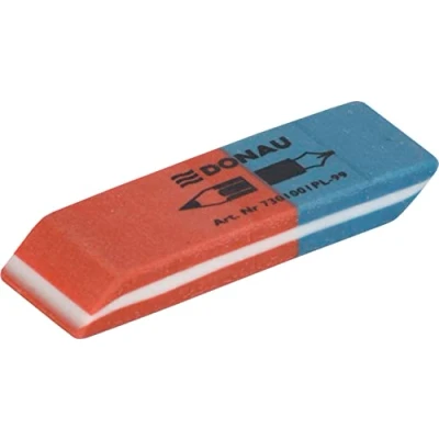 Abbildung von DONAU 7301001 99/2B Radiergummi / 2 Stück/Farbe: Blau/Rot/Radierer für Bleistifte und Kugelschreiber/aus Hochwertigem Kautschuk/Hergestellt Beideseitig Verwendbar/ 57 x 19 8 mm