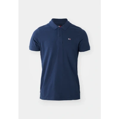 Abbildung von Tommy Jeans Herren Poloshirt Kurzarm TJM Slim Fit, Blau (Twilight Navy), L