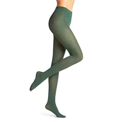 Abbildung von FALKE Damen Strumpfhose Pure Matt 50 DEN W TI halb blickdicht einfarbig 1 Stück, Grün (Hunter Green 7441) neu umweltfreundlich, M L