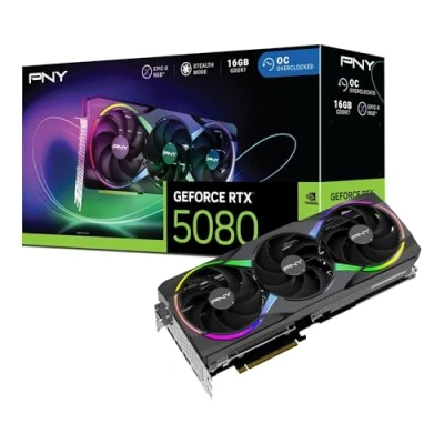 Abbildung von PNY GeForce RTX™ 5080 16GB ARGB OC Triple Fan Grafikkarte DLSS 4
