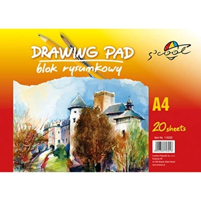 Abbildung von S&#039;COOL Zeichen Papier Skizzenblock (A4, 90 G/m², 20 Blatt) Zeichenblock Weiß Skizzenbuch für Drawing
