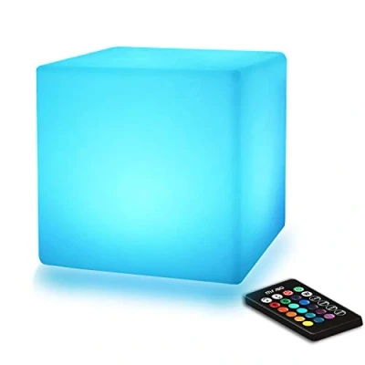 Abbildung von Mr.Go 6&quot; LED Würfel Licht RGB Nachtlicht, Farbwechsel Stimmungslicht mit Fernbedienung, Dimmbar, 16 Warmes Licht, Wiederaufladbare Batterie für Heimbeleuchtung &amp; Dekoration