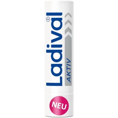 Abbildung von Ladival Aktiv UV Schutzstift Lippen LSF 50+ Sonnencreme für trockene Lippen, zarte Lippenhaut, mit Jojoba Öl, feuchtigkeitsspendend, wasserfest, UVA und UVB Schutz, 4,8g