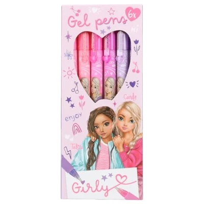 Abbildung von Depesche 12191 TOPModel Girly Gelstifte Set in Pink und Lila, mit 6 Stiften Glitzerfarben zum Schreiben Verzieren, Mehrfarbig